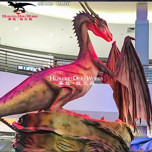 Parc de dinosaures dragon marchant animatronique réaliste pleine grandeur