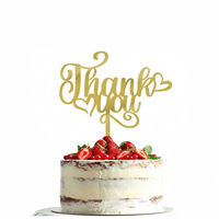 Décoration de gâteau en forme de cœur doré en acrylique pour la fête de Thanksgiving