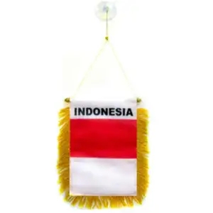 Hoge Kwaliteit Custom Indonesië Mini Banner 6 ''X 4'' Indonesische Wimpel 15X10 Cm Mini Banners 4X6 Inch Zuignap Hanger