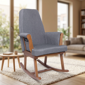 Sillón Reclinable de Madera de Caucho Ecológico Moderno, Modelo TA02, para Dormitorio, Sala de Estar, Muebles para el Hogar - Product Image 1