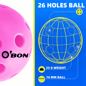 O'BON USAPA, balle de pickleball professionnelle en plastique blanc standard à 26 trous, nouveau style, pour l'extérieur et l'intérieur, moulage par injection - Product Image 4