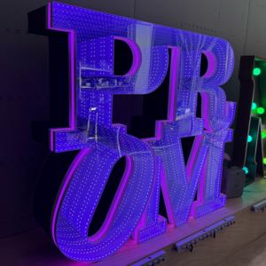 Huruf LED Marquee 3D Infinity Layer 4FT Warna-Warni dengan Tepi Cermin, Latar Belakang <span class=keywords><strong>Prom</strong></span>, Huruf Besar Bercahaya untuk Dekorasi Pesta dan Acara - Product Image 2