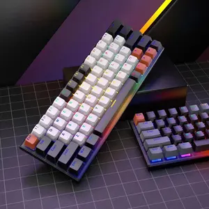 Produk baru Fashion Keyboard mekanis lampu latar LED RGB 60% Keyboard 64 tombol