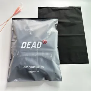 Kunden spezifische Kunststoff-Reiß verschluss tasche mit Logo Biologisch abbaubare, gefrostete Verpackungs tasche für Bekleidungs unternehmen Klare Druckverschluss-Hemd tasche