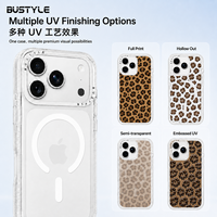 Coque de téléphone magnétique transparente avec anneau de caméra détachable, logo OEM, pour iPhone 18 17 Pro Max, étui de téléphone 2-en-1 magnétique avec impression personnalisée