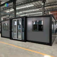 Maison conteneur extensible à double aile OEM ODM, bâtiment préfabriqué portable pour bureau temporaire et logement des travailleurs