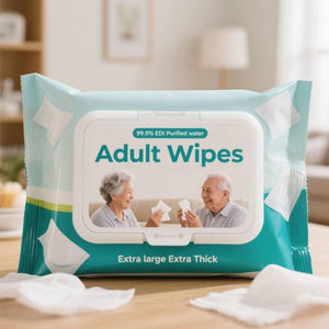 Lingettes pour adultes en tissu non tissé, eau purifiée EDI à 99,9%, lingettes jetables pour patients, lingettes humides pour l'<span class=keywords><strong>incontinence</strong></span> et le nettoyage pour les personnes âgées - Product Image 5