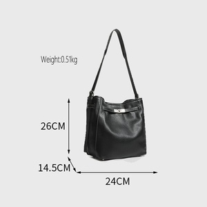 Sac <span class=keywords><strong>à</strong></span> main de luxe 2026 avec bandoulière réglable en cuir PU Litchi, sac seau grande capacité pour <span class=keywords><strong>femme</strong></span> - Product Image 3