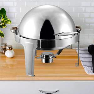 DB 6L Stainless Steel Round Roll Top <b>Food</b> <b>Warmer</b> Party Tableware & Catering Dish for Elegant Decorations - Product Image 4