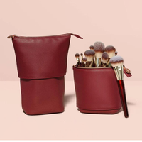 Sac de rangement pour pinceaux de maquillage de voyage de luxe en cuir PU de qualité supérieure, portable, pour les artistes professionnels