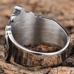 Bague maçonnique vintage bijoux en acier inoxydable Religion dos solide franc-maçon chevalière anneaux pour hommes cadeau - Product Image 4