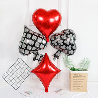 Ballons en aluminium à thème casino avec motif de dés et de poker 3D de 12 pouces et 24 pouces en gros pour les décorations de fête de jeu