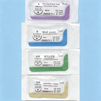 Suture non résorbable en nylon haute résistance, aiguille coupante et conique USP 0 # ~5-0, Fournisseur de sutures chirurgicales médicales