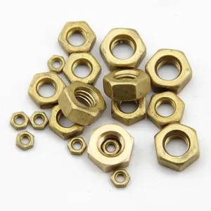 สกรูทองเหลือง Hex Nuts สำหรับการจับคู่กับสลักเกลียวหกเหลี่ยมและการยึด