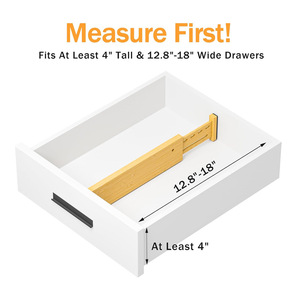 Organizador de Almacenamiento Extensible de Bambú para Cajones, Separador Rectangular de Escritorio, Tipo Vertical, para Ordenar Cajones - Product Image 5