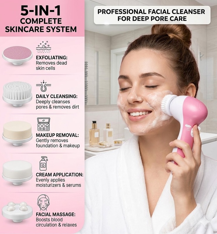 Face Cleansing Brush 3 in 1