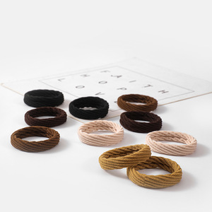Élastique à cheveux coréen sans couture, haute élasticité, pour queue de cheval et tresses, couleur unie, usage quotidien, en polyester tricoté - Product Image 4