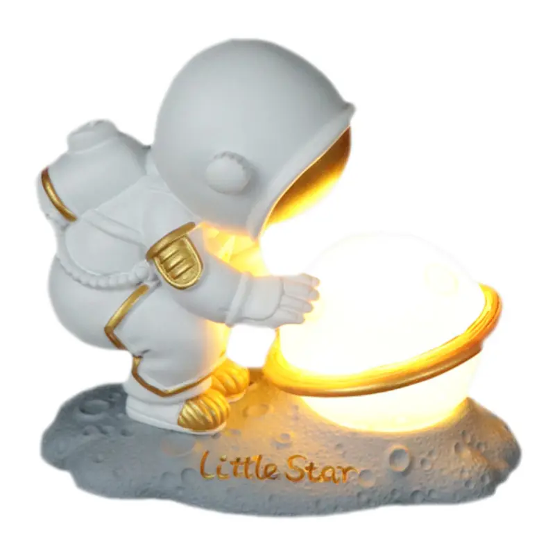 Astronot gece lambası zafer selam Spaceman reçine heykel oturma odası çocuk yatak odası başucu masa lambası gece lambası dekor