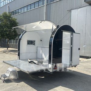 Carritos de Hamburguesas Multifuncionales de Acero Inoxidable, Camión de Comida Redondo Móvil para Café y Aperitivos - Product Image 3