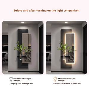 Pintura Decorativa de Lujo para Entrada de Casa, Fondo con Textura de Arenisca, Mural 3D Avanzado con Lámpara, Arte Mural - Product Image 6