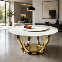 Base de table ronde dorée, pied de table moderne de luxe en acier carbone pour salle à manger, hôtel, restaurant