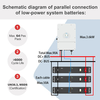 Batterie de stockage d'énergie solaire Deye ESS SE-G10.2 à basse tension, empilable, IP20, 51,2 V, 200 Ah, 10 kWh