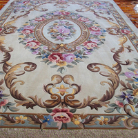 Tapis épais en laine jacquard floral, fait main, à boucles, antidérapant, imperméable et écologique pour animaux de compagnie - Grande Vente