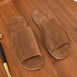 Pantuflas de Hombre de Cuero Vacuno de Alta Calidad con una Sola Banda, para Verano, Hogar y Exteriores, Antideslizantes, Desodorantes, de Cuero Nubuck, Casuales - Product Image 4