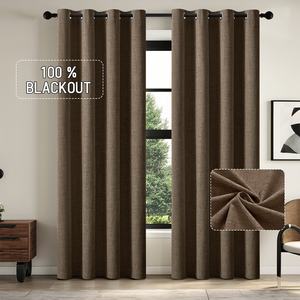 Tenda Oscurante al 100% per Finestra, Termica e in Lino Laminato a Tinta Unita per Soggiorno, Produttore di Keqiao, Cina - Product Image 1