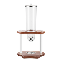 Buffet Traiteur de Luxe Triple Distributeur de Céréales Conteneur Distributeur de Céréales pour Aliments Secs avec Support en Bois