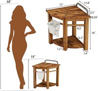 Banc de douche d'angle en bois de teck, banc de salle de bain imperméable, marchepied antidérapant pour la douche et le rasage des jambes avec panier de rangement et étagère