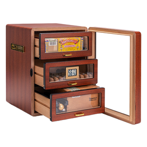 All'ingrosso legno di cedro scatole di sigari Custom Design classico moderno materiale MDF Humidor Cabinet con tecnica di lacca porta sigari - Product Image 1