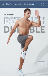 Pantalones Cortos de Compresión para <span class=keywords><strong>Hombre</strong></span> con Bolsillo, Cintura Alta, Secado Rápido, para Yoga, <span class=keywords><strong>Running</strong></span>, Fisicoculturismo, de Nailon y Elastano - Product Image 5