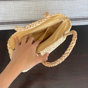 Handmade Water Hyacinth <b>Boho</b> <b>Bag</b> Woven Beach Tote Natural Straw Handbag for Women Sustainable Summer Fashion Shoulder <b>Bag</b> - Product Image 4