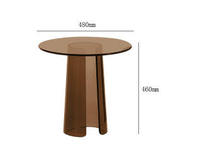 Table d'appoint circulaire marron en acrylique italien Canapé de salon Table d'appoint domestique