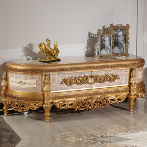Meuble TV <span class=keywords><strong>de</strong></span> style europé<span class=keywords><strong>en</strong></span> luxueux <span class=keywords><strong>en</strong></span> bois massif doré sculpté meuble <span class=keywords><strong>de</strong></span> rangement décoratif pour salon mobilier <span class=keywords><strong>de</strong></span> <span class=keywords><strong>cour</strong></span> à la française - Product Image 2