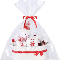 Panier cadeau de Noël en corde de coton, sac de rangement, sac cadeau, panier à bonbons, boîte de rangement de Noël, bac à cadeaux