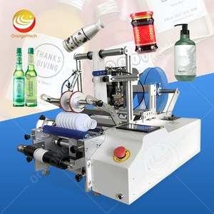 Applicateur d'étiquettes semi-automatique ORME pour bouteilles rondes en plastique, gobelets en papier, machine d'impression d'autocollants - Product Image 1