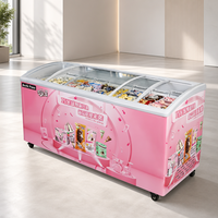 Congélateur vitrine à crème glacée mini, à refroidissement direct, à température unique, de haute qualité, à usage commercial, en verre