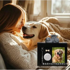 Pet <b>Urn</b> Wooden Box 23.5cm Rectangle Durable Pet Keepsake Storage for Dogs <b>Cats</b> Memorial - Product Image 5