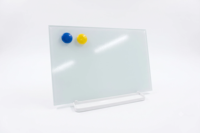 Tableau blanc magnétique effaçable à sec en verre trempé dépoli de 4 mm d'épaisseur, 20x30 cm, avec support multi-angles intégré et marqueur