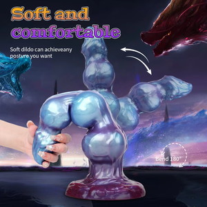Dildo Alien en Silicone, Forme Monstrueuse Fantaisie, Texturé et Nervuré, avec Ventouse, Jouet Sexuel Étanche pour Femmes et Hommes, Usage Anal, Adulte - Product Image 2