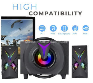 Sáng Tạo Loa Acoustic Năng Lượng <span class=keywords><strong>2.1</strong></span> Rạp Hát Tại Nhà Hệ Thống Thiết Bị Âm Thanh/Bộ Khuếch Đại Không Dây RGB Đèn Bằng Gỗ Loa Cho Bán - Product Image 3