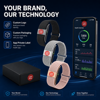 Bracelet intelligent sans écran pour la santé, 130 mAh, moniteur de fréquence cardiaque, de sommeil et de stress, alerte SpO2, étanche IP68, tracker de fitness, bracelet en nylon