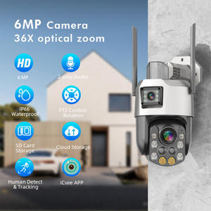36X <span class=keywords><strong>Zoom</strong></span> óptico AI Humanoide Detección Alarma PTZ WIFI Cámara Visión nocturna a todo color Intercomunicador dual Impermeable IP Seguridad CMOS - Product Image 2