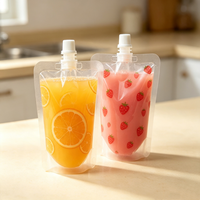 Bolsa Dispensadora Portátil con Boquilla Transparente de Grado Alimenticio Personalizada para Bebidas Líquidas, Café, Agua y Crema