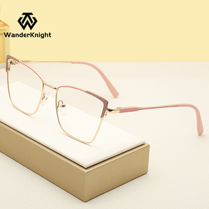 <span class=keywords><strong>2026</strong></span>年レディースファッショナブルTR90光学キャットアイフルリム眼鏡光沢ダイヤモンドフレームカジュアルリーディングアイウェア卸売6965 - Product Image 3