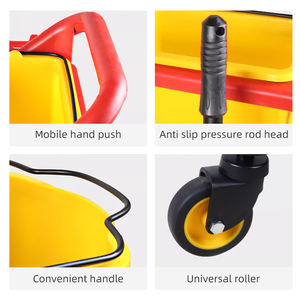 <span class=keywords><strong>Chariot</strong></span> essoreur à serpillères professionnel <span class=keywords><strong>avec</strong></span> double seau en plastique PP, <span class=keywords><strong>chariot</strong></span> <span class=keywords><strong>de</strong></span> nettoyage à pression par le bas <span class=keywords><strong>avec</strong></span> roues, seaux en plastique - Product Image 5