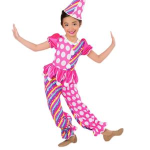 Rok tutu balet kotak-kotak merah muda payet pakaian dansa badut perempuan cantik kostum pertunjukan panggung titik hitam - Product Image 1