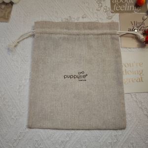 Sac cadeau cosmétique en jute bio, sac d'emballage cosmétique en toile de jute avec cordon de serrage, pochette pour sous-vêtements avec logo personnalisé imprimé – Offre Spéciale - Product Image 5